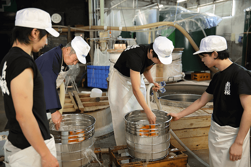 Washed rice