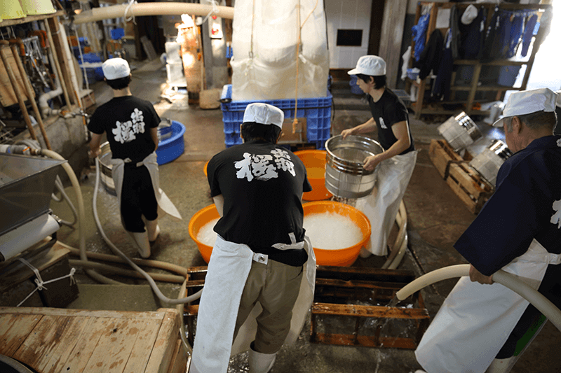 Washed rice